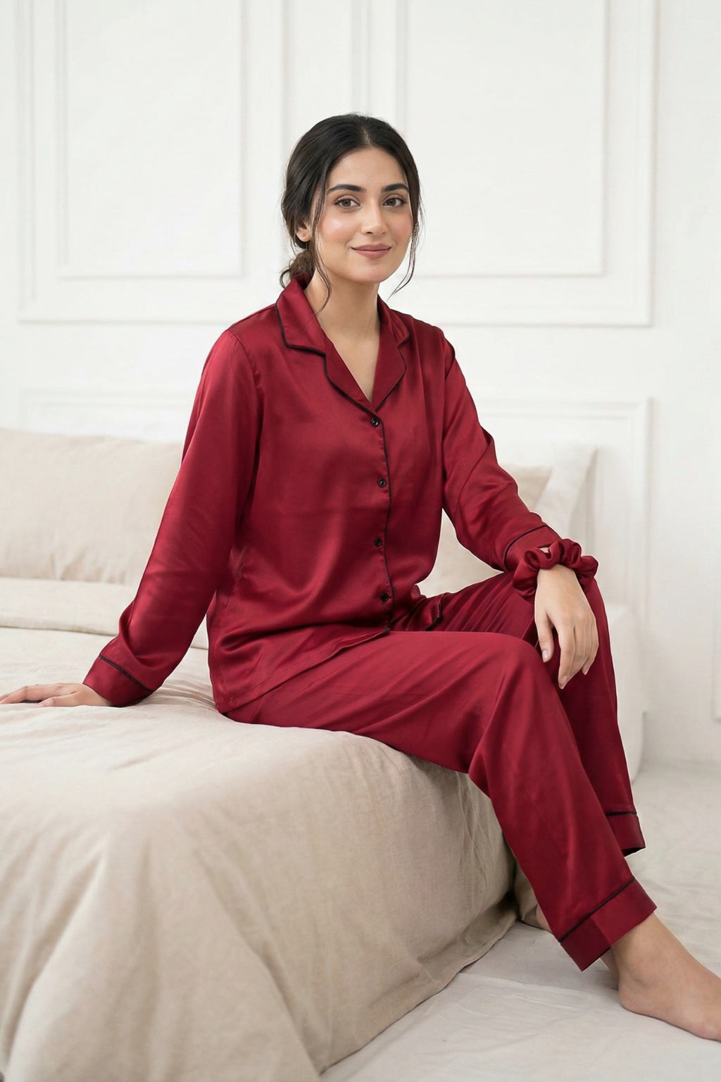 Red Silk Pj Set