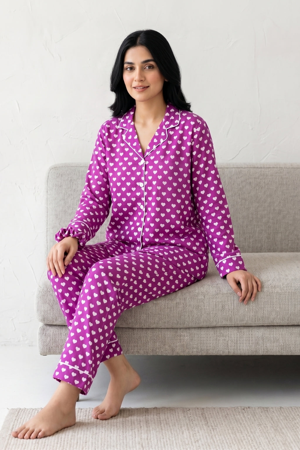Purple Hearts Pj Set