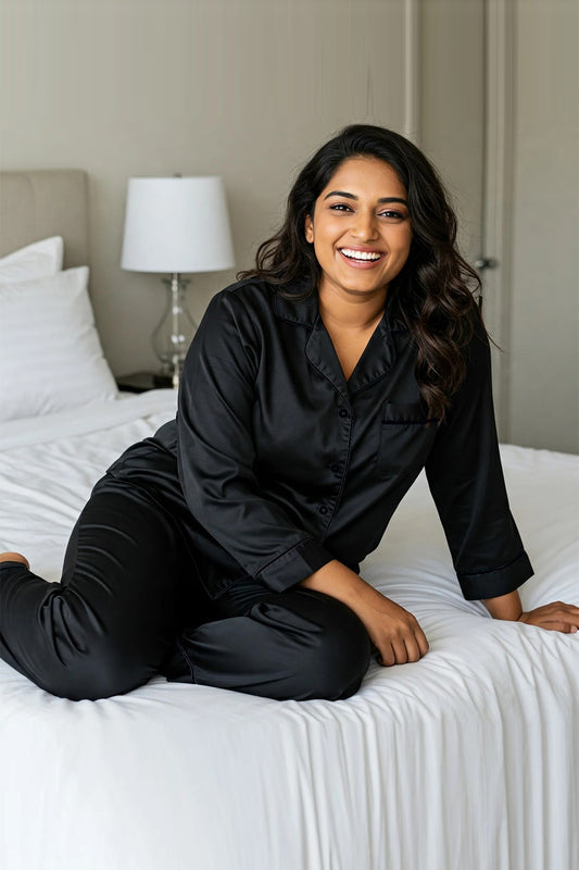 Black Silk Pj Set