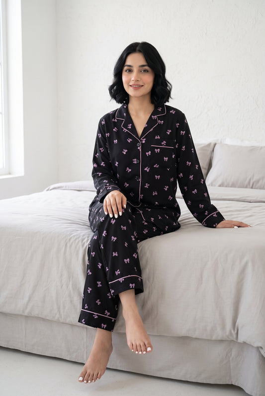 Purple Bows Pj Set