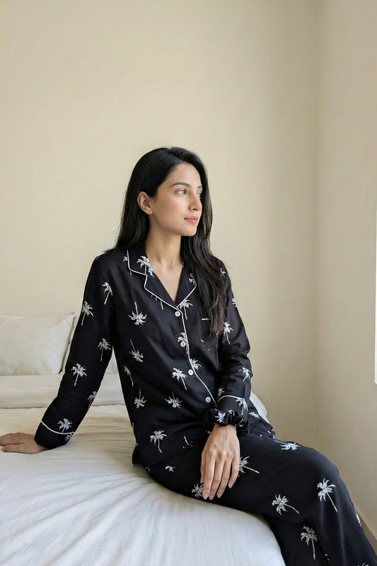 Black Palm Pj Set