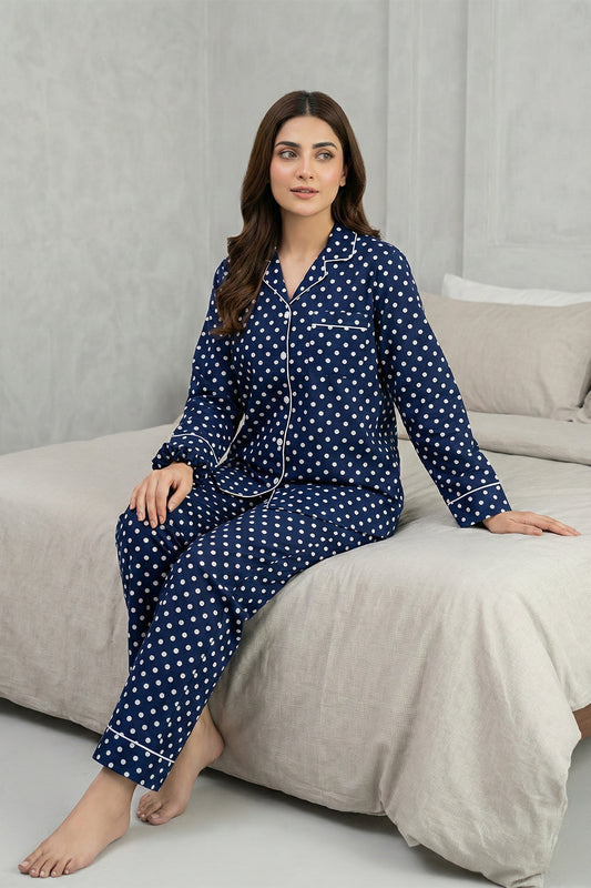 Navy Dots Pj Set