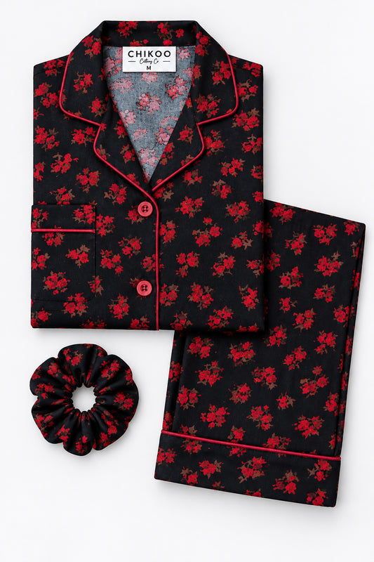 Deep Petals Pj Set