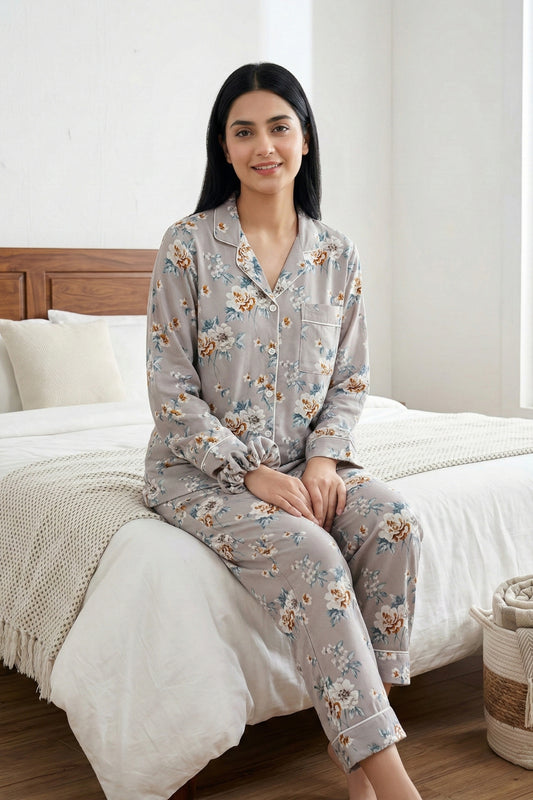 Grey Fleur Pj Set