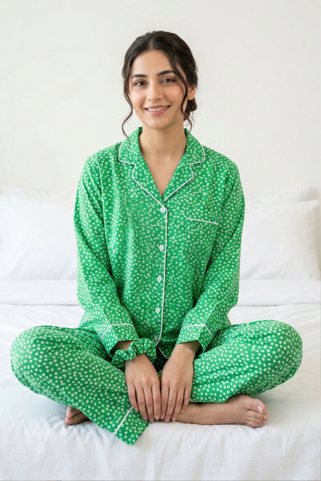 Green Tiny Flora Pj Set