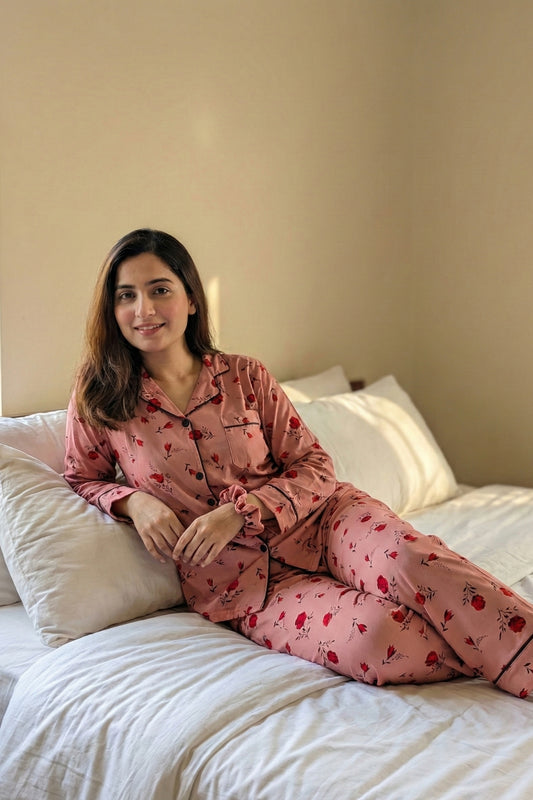 Pink Roses Pj Set