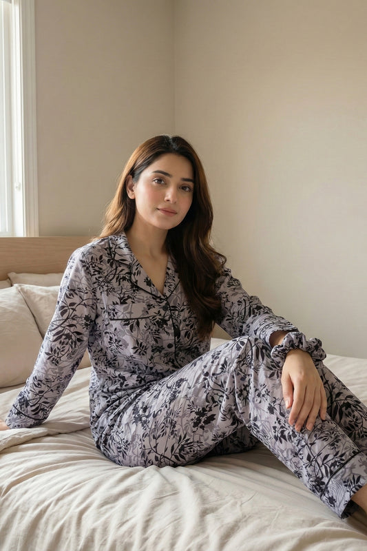 Grey Intricate Pj Set